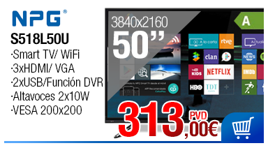TELEVISOR SMART TDT2 4K UHD MOD TVS518L50U NPG