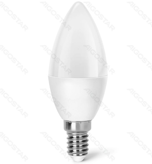 Bombilla LED C37-E14 6W 3000K Luz Calida 510Lm Aigostar