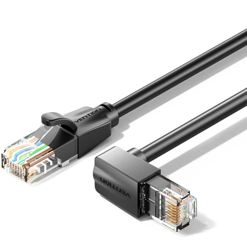 Cable de Red Latiguillo Rj45 Cat.6 Utp Acodado 90º Awg26 5 M Negro Vention