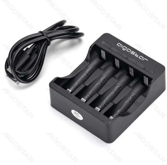 Cargador de Pilas 4 (Aa/Aaa) Negro Aigostar