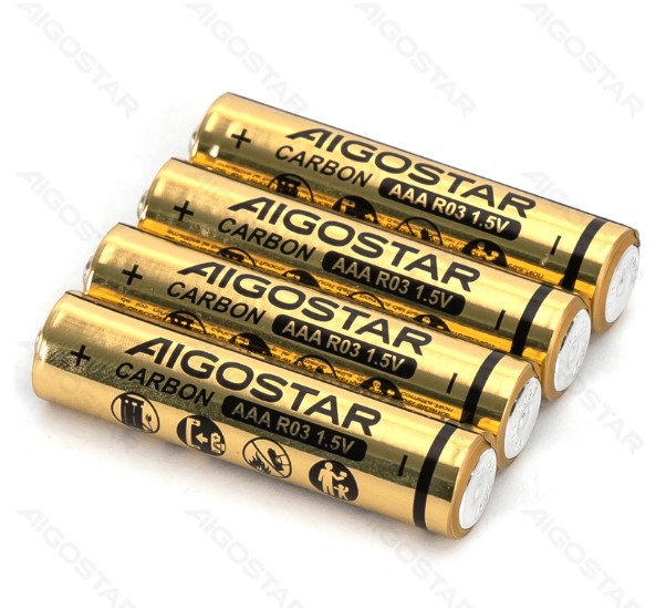 Pila de Carbono-Zinc R03 (Aaa) 1.5V 4 Uds Aigostar