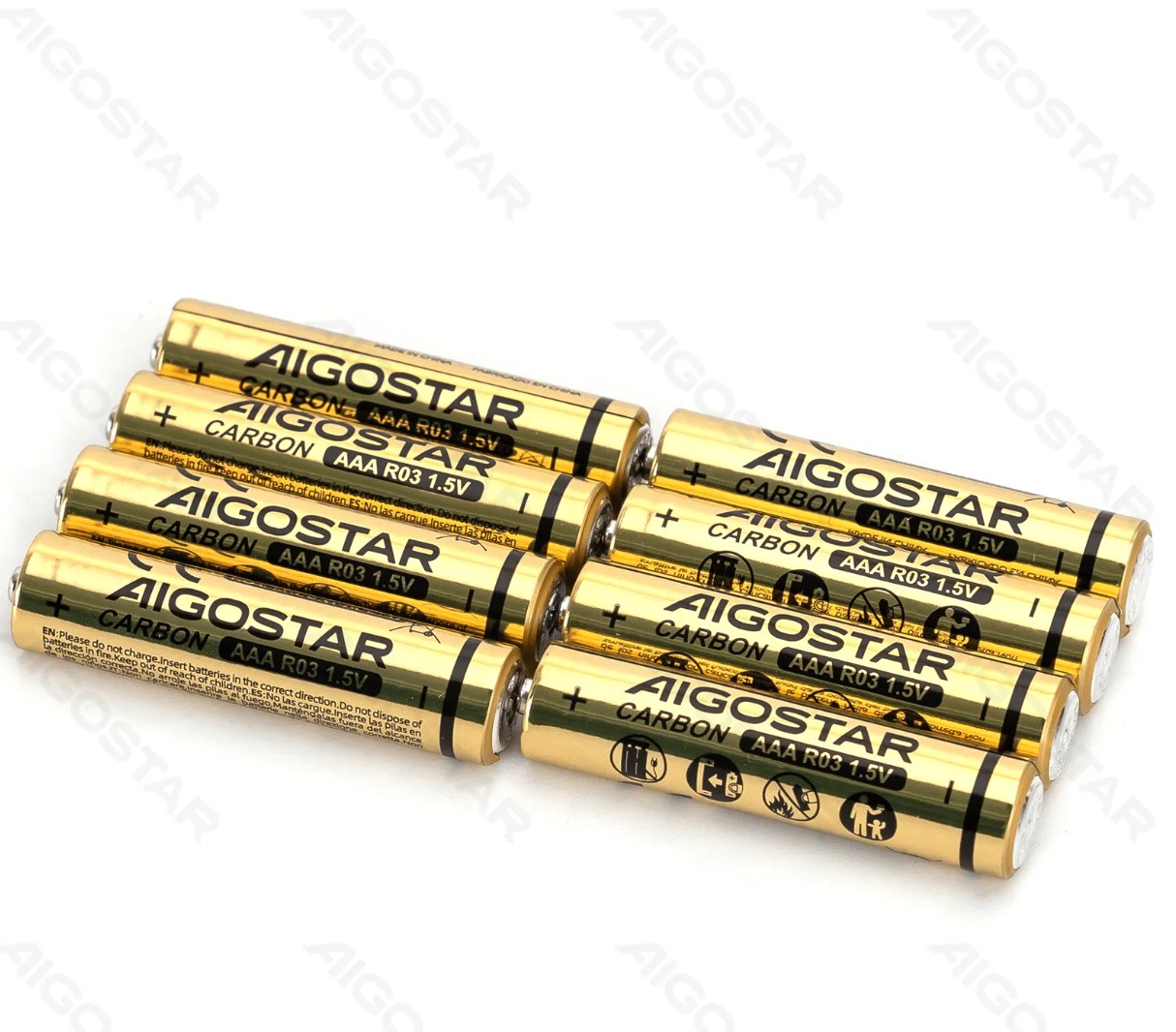 Pila de Carbono-Zinc R03 (Aaa) 1.5V 8 Uds Aigostar