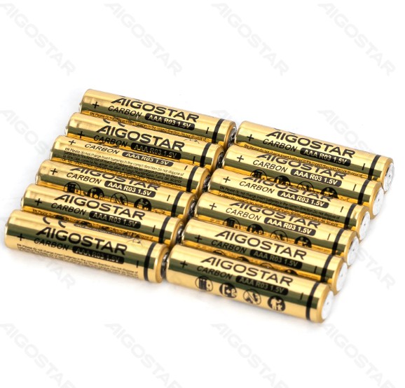Pila de Carbono-Zinc R03 (Aaa) 1.5V 12 Uds Aigostar