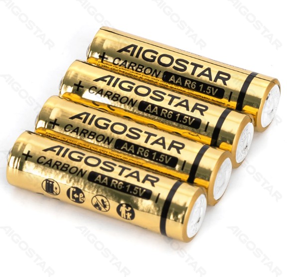 Pila de Carbono-Zinc R6P (Aa) 1.5V 4 Uds Aigostar