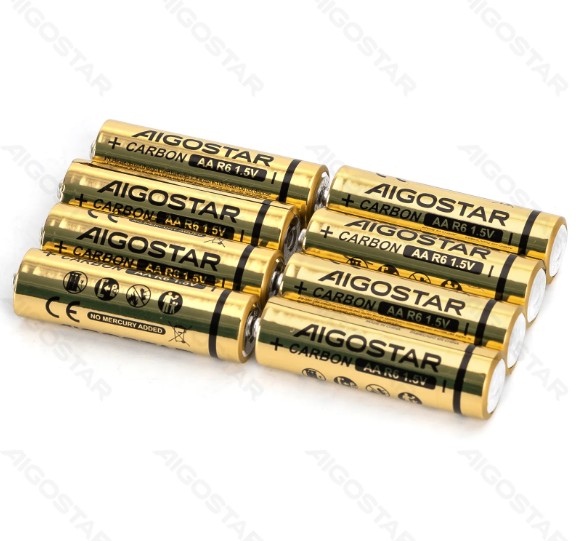 Pila de Carbono-Zinc R6P (Aa) 1.5V 8 Uds Aigostar