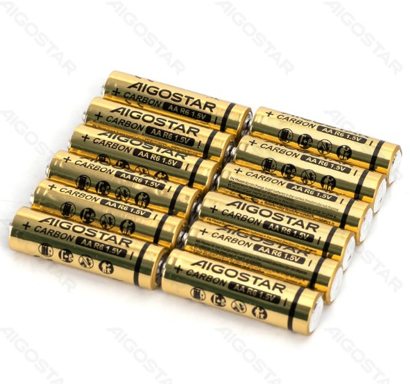 Pila de Carbono-Zinc R6P (Aa) 1.5V 12 Uds Aigostar