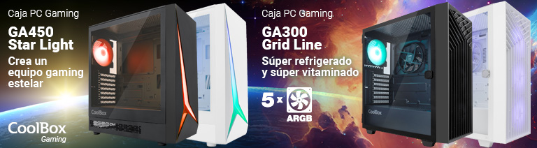 Cajas Gaming GA450 Star Light y GA300 Grid Line de Coolbox