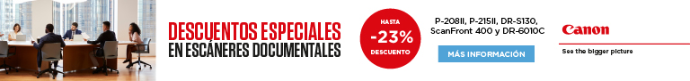 Hasta 23% de dto en escaneres documentales Canon seleccionados